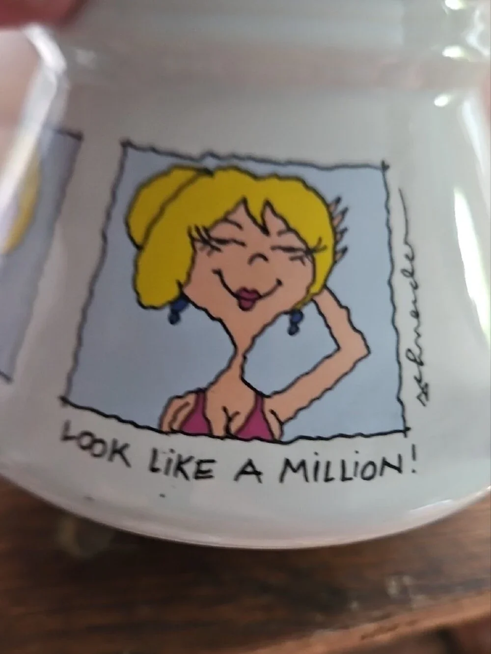 Vintage Cartoon Ceramic Non Spill Coffee Tea Mug Cup
